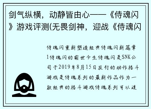 剑气纵横，动静皆由心——《侍魂闪》游戏评测(无畏剑神，迎战《侍魂闪》——游戏评测续写)